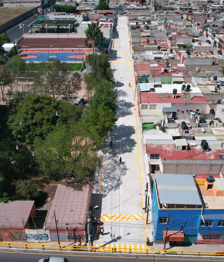 Vista aérea de la calle Citlaltépetl, en Ciudad Azteca Segunda Sección.