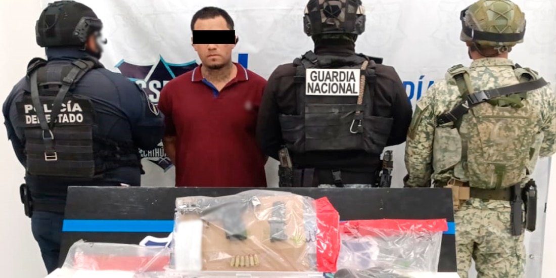 Arresto de presunto delincuente en Chihuahua.