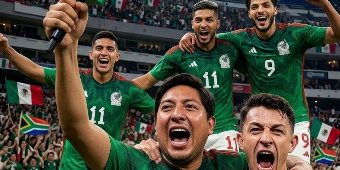Julio Ibáñez celebra el triunfo de México