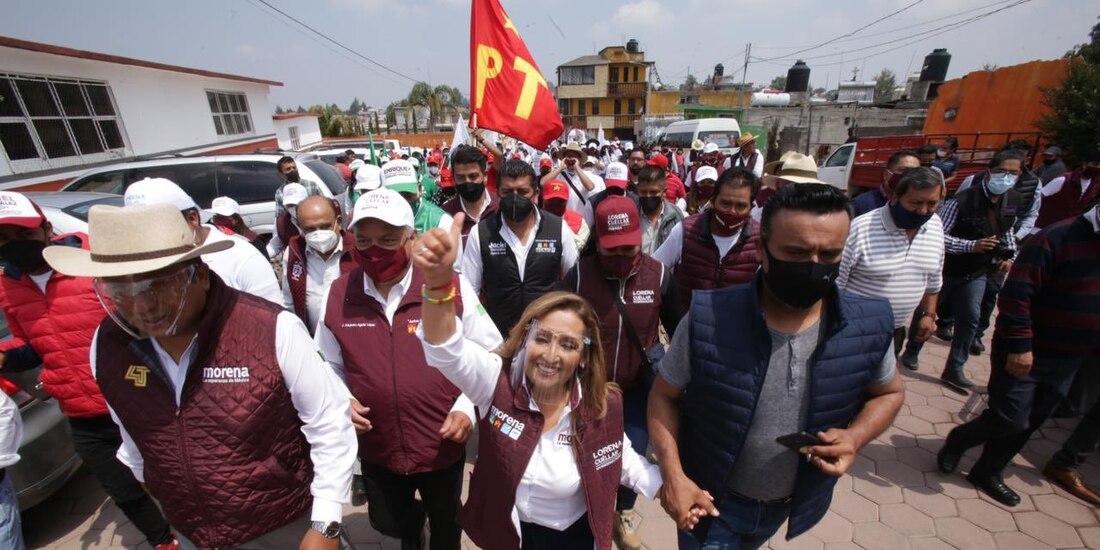 La candidata de la coalición "Juntos haremos historia" durante un acto de campaña.