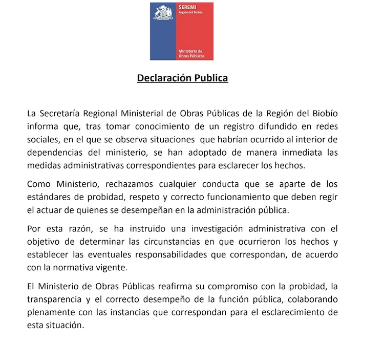 Comunicado de la Seremi