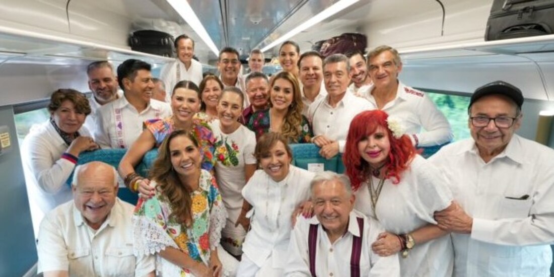 AMLO y Sheinbaum inauguran el tren P'atal en el sureste mexicano.