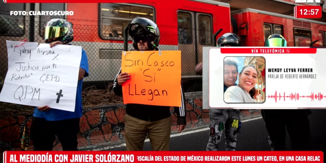 Wendy Leyva, pareja de Roberto Hernández, biker atropellado, habló con Javier Solórzano en entrevista.