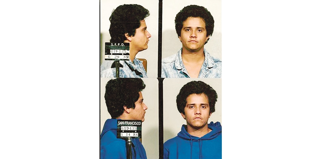Ficha de captura de Nemesio Oseguera de la policía de San Francisco de 1986 y 1989.