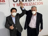 Rubén Rocha Moya, con Mario Delgado.