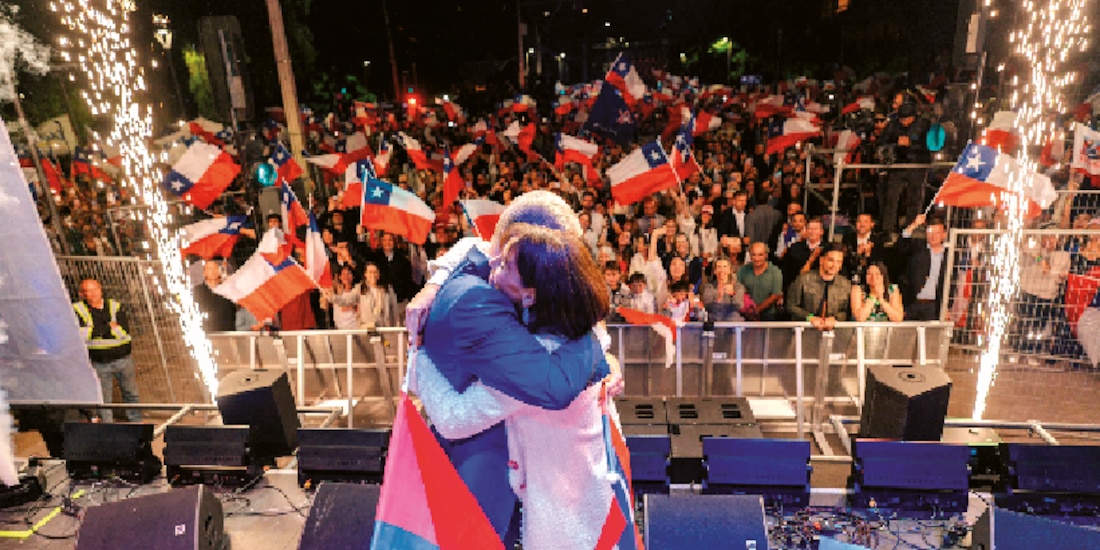 José Antonio Kast celebra su triunfo en las elecciones presidenciales del domingo.