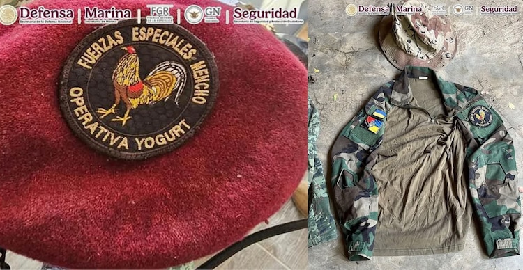 Boinas y Uniforme decomisados por la Marina