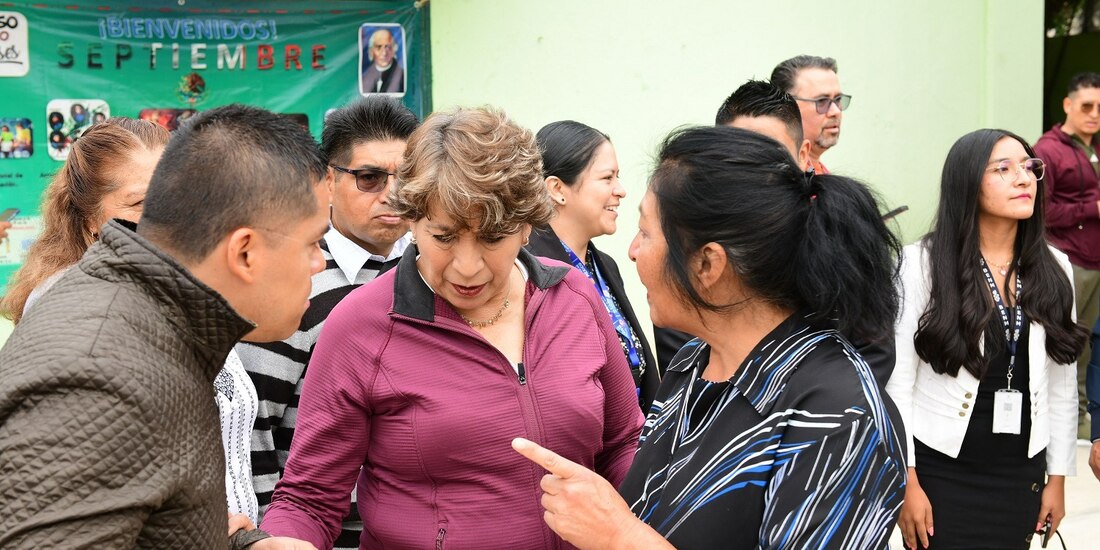 La Gobernadora del Edomex, Delfina Gómez.