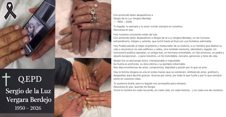 Publicación confirmando la muerte de Sergio Vergara Berdejo
