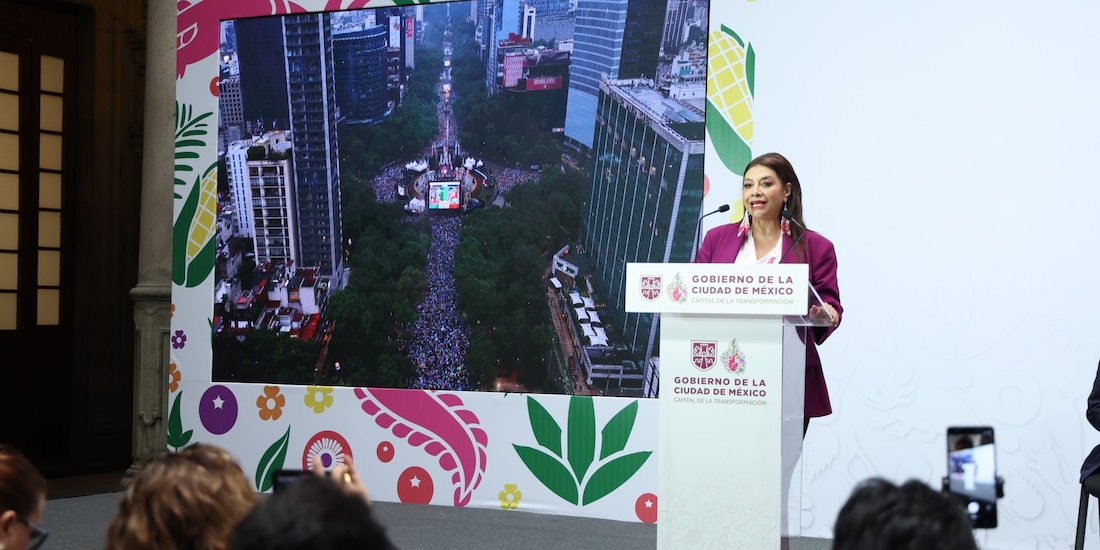 La Jefa de Gobierno, Clara Brugada, en conferencia de prensa el 6 de julio de 2026.