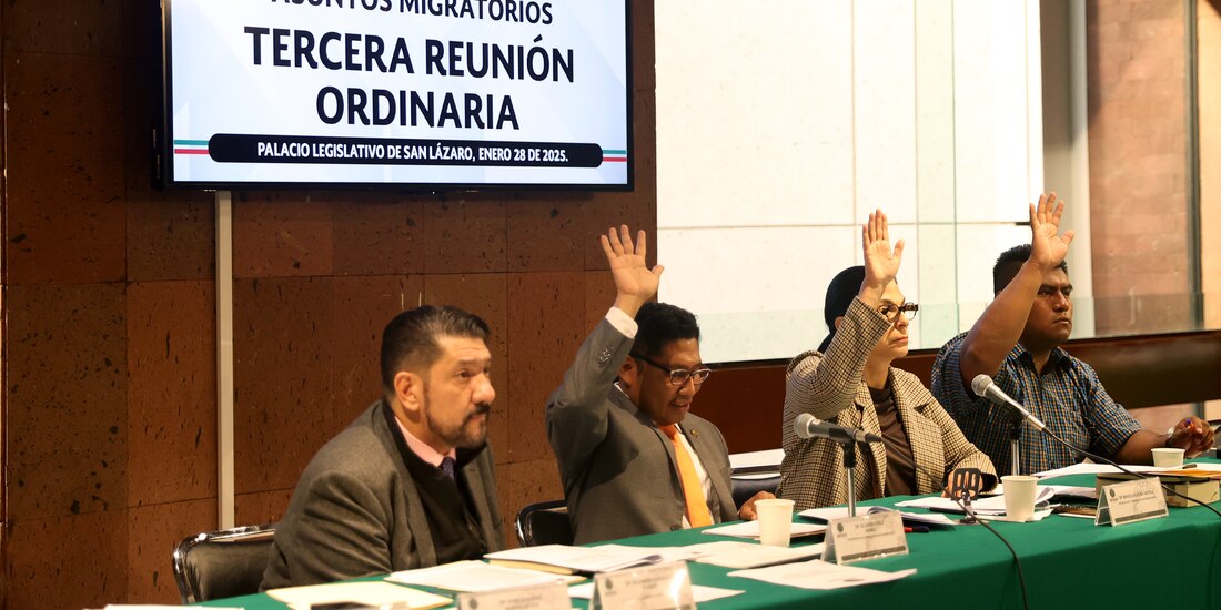 Votación en la Comisión de Asuntos Migratorios de San Lázaro, ayer.