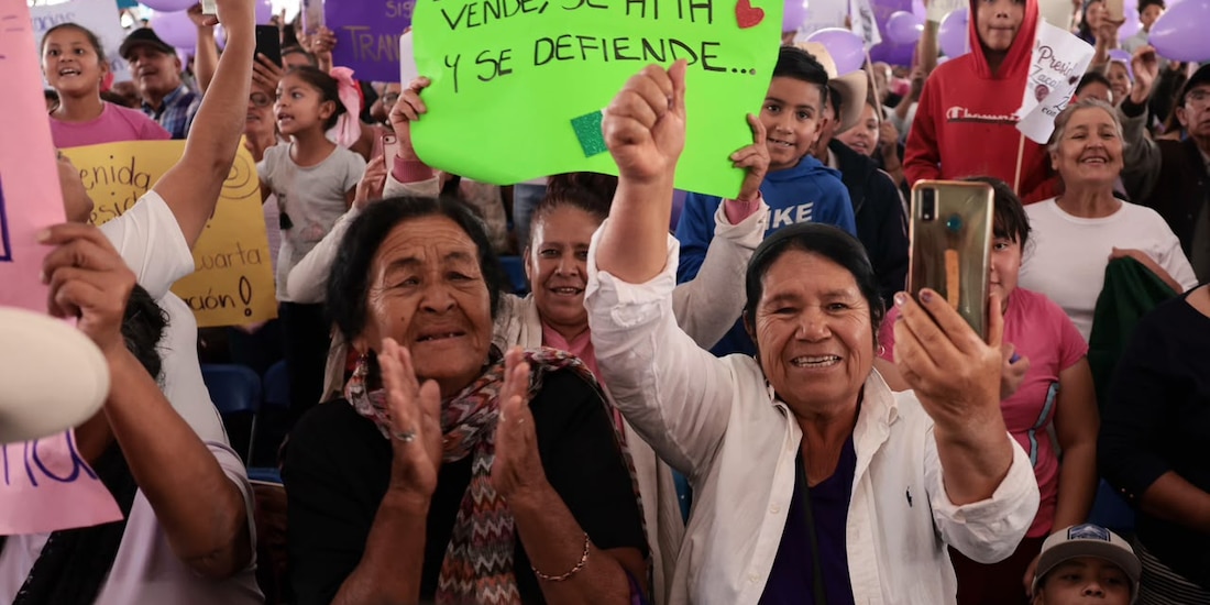 Así recibieron a la Presidenta en Río Grande, Zacatecas.