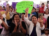 Así recibieron a la Presidenta en Río Grande, Zacatecas.