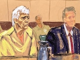 Bosquejo del narcotraficante Caro Quintero en una audiencia del tribunal de NY, EU, el 17 de junio de 2026.