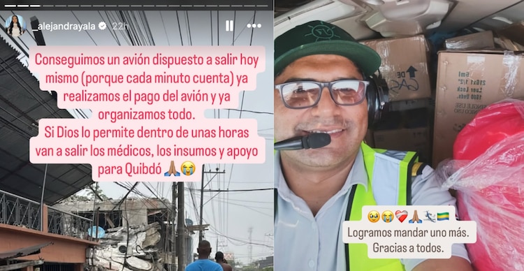 Ayuda humanitaria de Jhon Arias y Alejandra Ayala