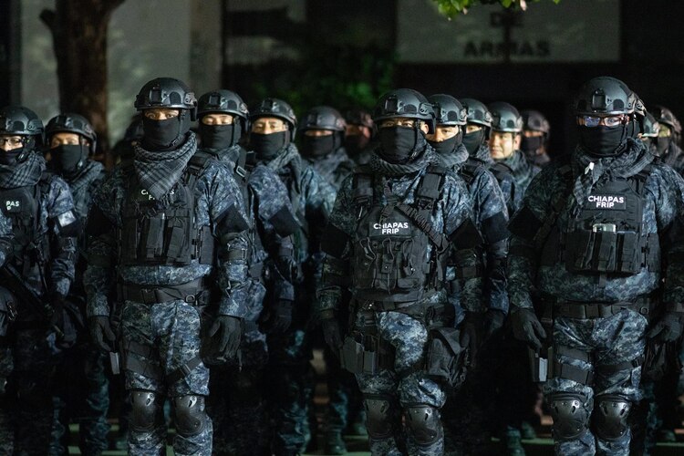 Equipo de seguridad Pakal en Chiapas, en fotografía de archivo.