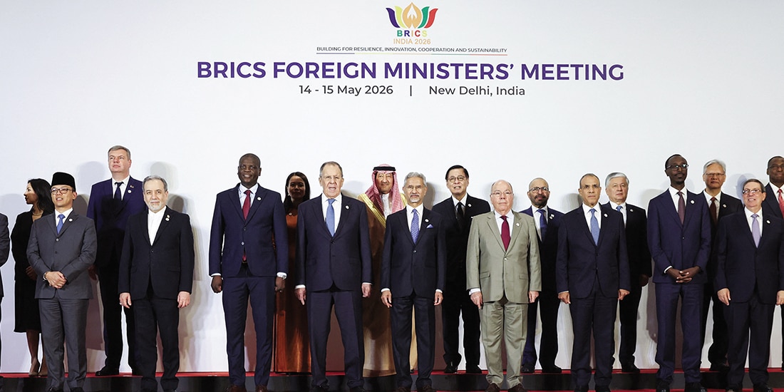 REUNIÓN de ministros de Exteriores de los BRICS, ayer.