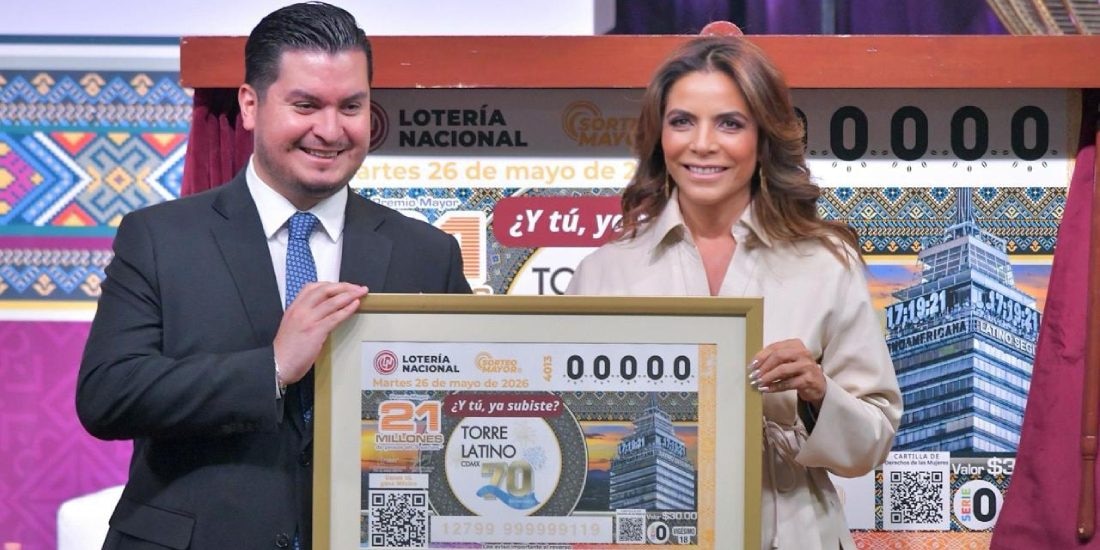 Conmemoran 70 aniversario de la Torre Latinoamericana con billete de la Lotería Nacional.