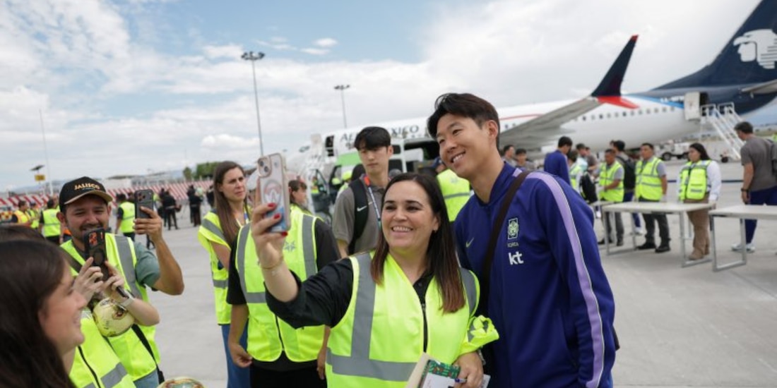 Son Heung-min fue la principal atracción de Corea del Sur a la llegada de su selección a México para el Mundial 2026.