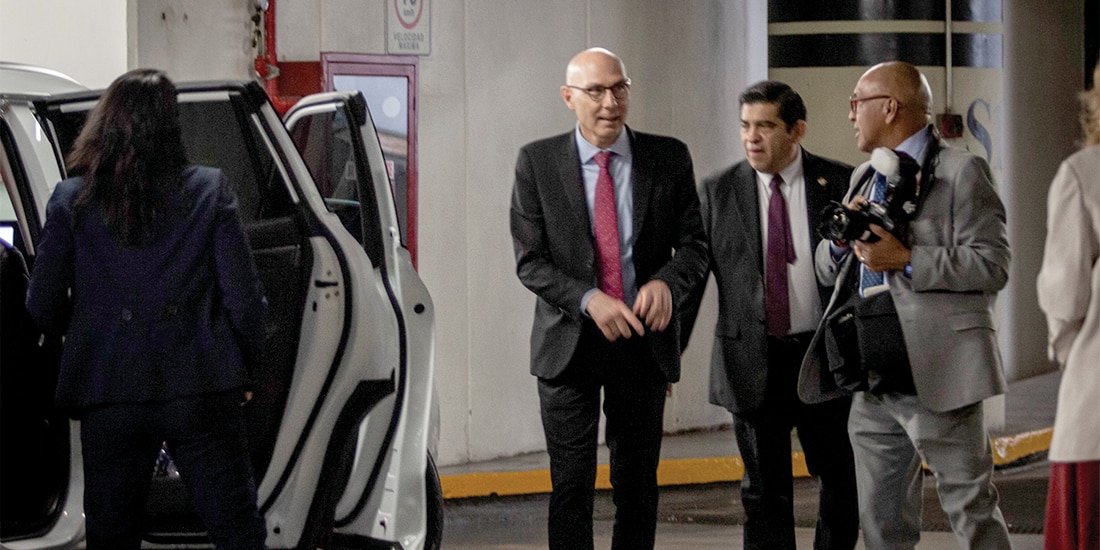 VOLKER TÜRK, Alto Comisionado de la ONU, al término de su reunión en el Senado, ayer.