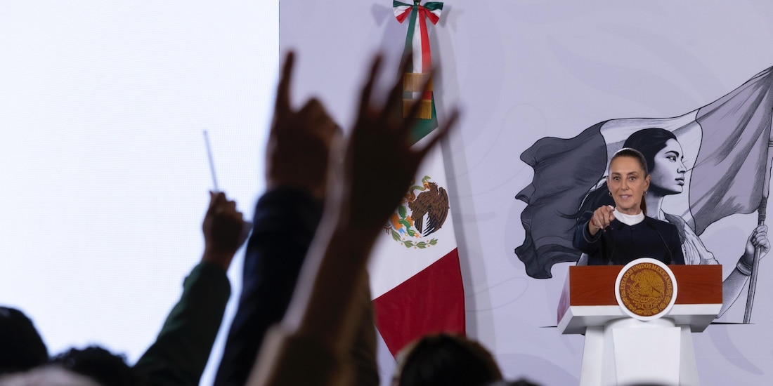 Claudia Sheinbaum este jueves en conferencia de prensa.