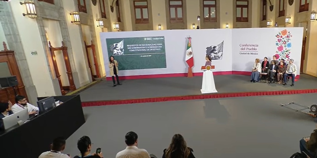 Luisa María Alcalde este jueves en Palacio Nacional.