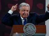 Andrés Manuel López Obrador, presidente de México, durante conferencia matutina desde Palacio Nacional.