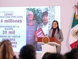 Ariadna Montiel, secretaria del Bienestar, ayer en conferencia de prensa.