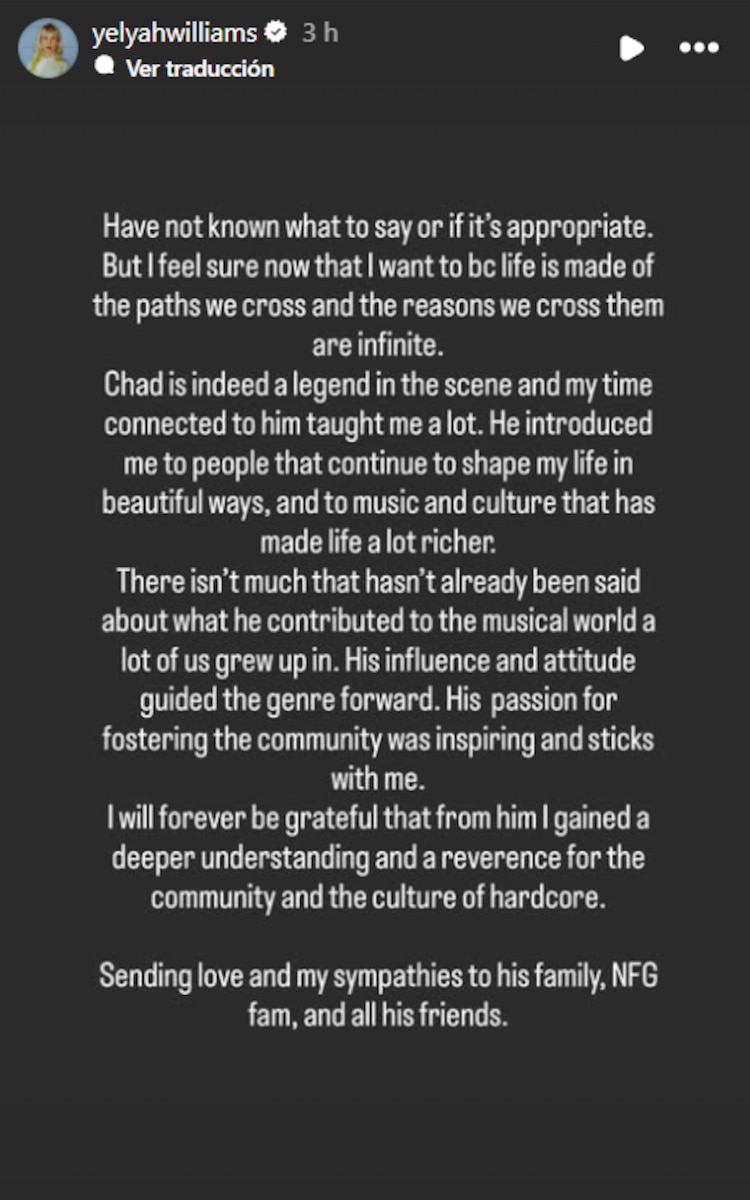 Hayley Williams habla de la muerte de su ex esposo