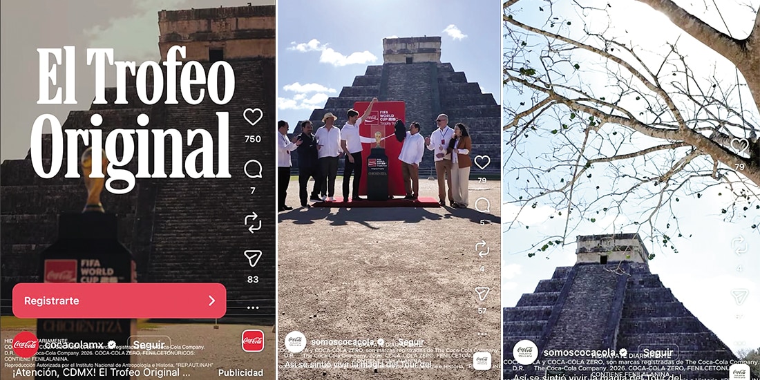 Parte de los videos publicitarios
que hay en la cuenta de Coca-Cola