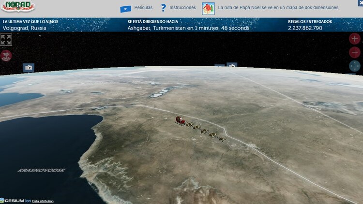 Así puede seguir el recorrido de Santa Claus por el mundo.