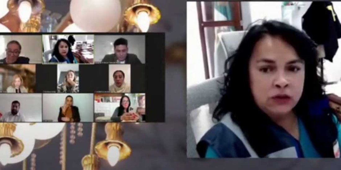 La alcaldesa, Margarita Saldaña durante la mesa de trabajo con la Comisión de Presupuesto y Cuenta Pública del Congreso de la CDMX