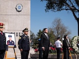 Homenaje de la SSC a policías caídos en la Universidad de la Policía.