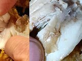 Larvas aparecieron en piezas de pollo; personal de KFC acusó a comensal de haberlas colocado ella misma.