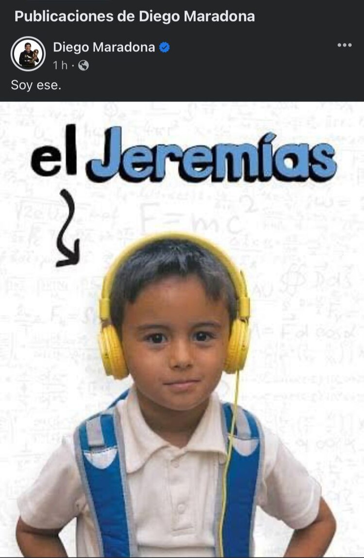La cuenta de Facebook de Diego Maradona fue hackeada.