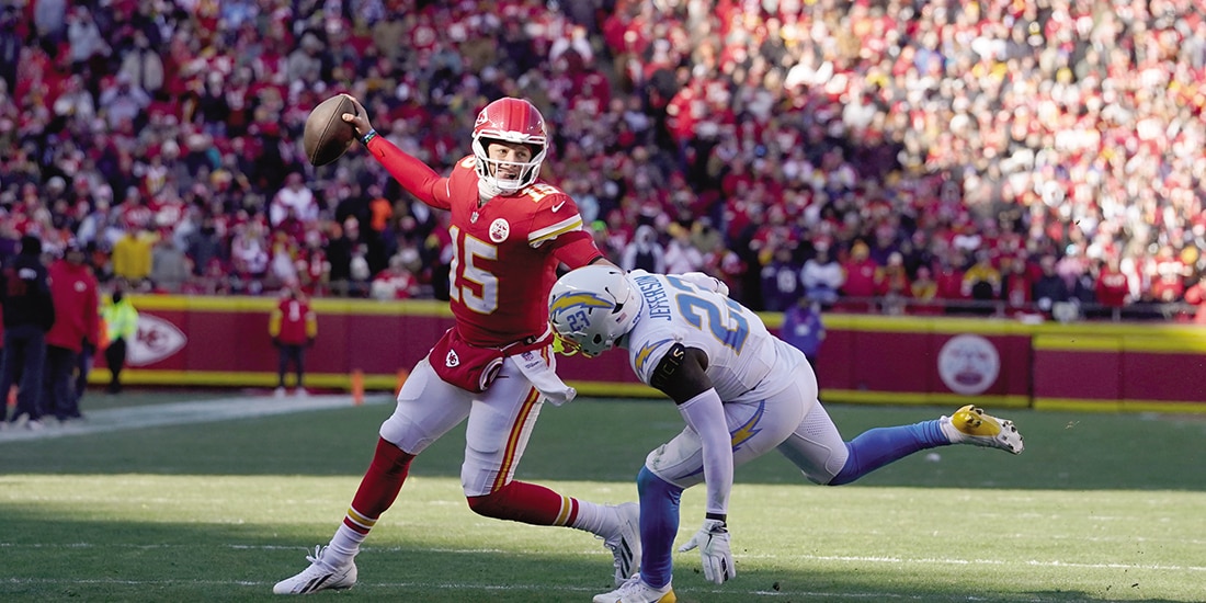 Mahomes, el domingo, en el juego ante los Chargers.