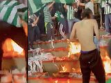 Aficionados del Atlético Nacional prenden fuego al estadio en el clásico ante Millonarios