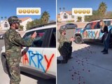Pinta el auto de su novia para propuesta de matrimonio y esta es la reacción de ella