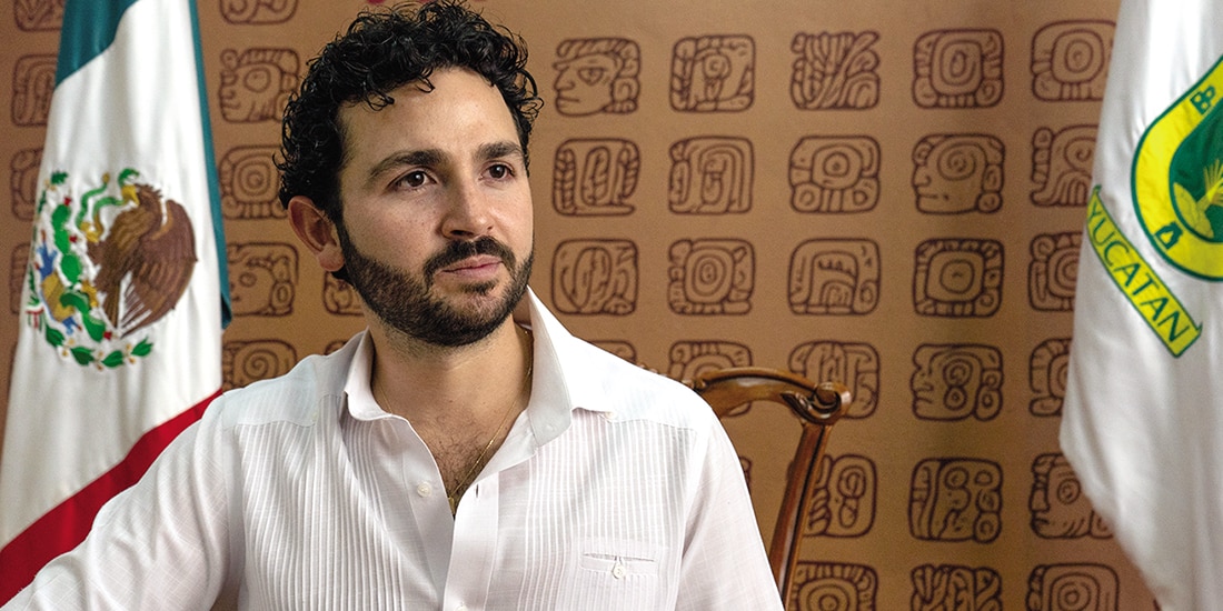 EL SECRETARIO de Economía de Yucatán, Jorge Barrera, ayer, en entrevista