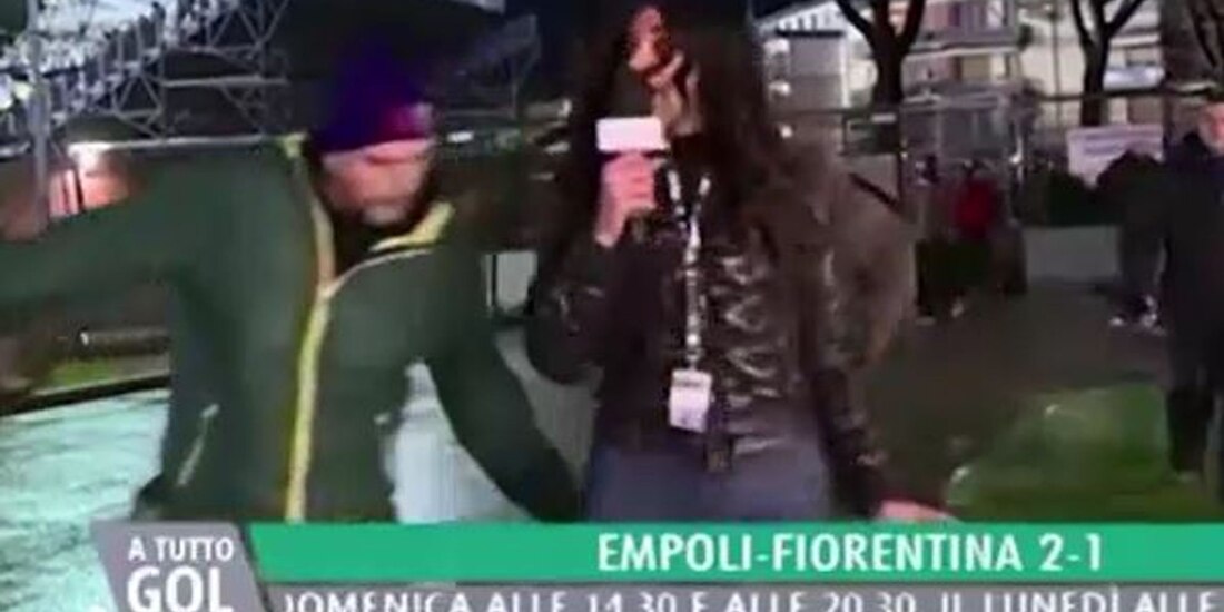 Detienen al acosador que tocó a reportera italiana durante transmisión en vivo