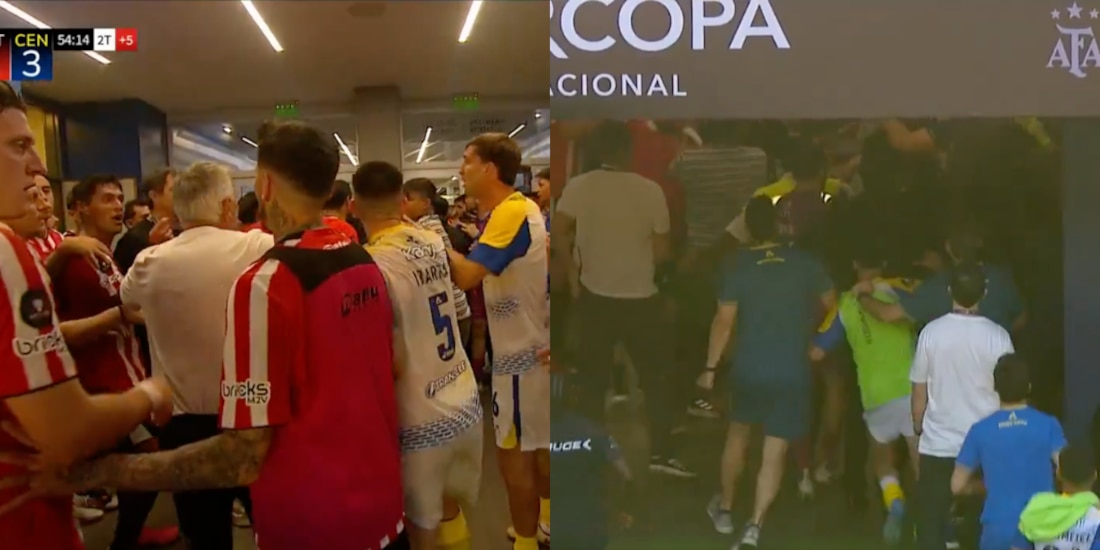 Jugadores de Rosario Central y Estudiantes de La Plata se pelearon en el túnel.