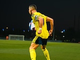 Cristiano Ronaldo celebra su gol de cabeza en la victoria del Al-Nassr sobre el Al-Faisaly.