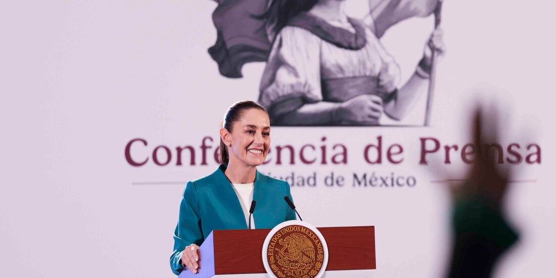 La Presidenta Claudia Sheinbaum Pardo, en conferencia de prensa.