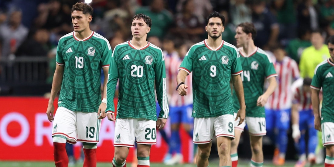 Jugadores de la Selección Mexicana durante el duelo ante Paraguay en San Antonio, Texas.