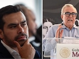 Jorge Álvarez Máynez, dirigente de MC (izq.), pidió que se retire el fuero al gobernador de Sinaloa, Rubén Rocha (der.).