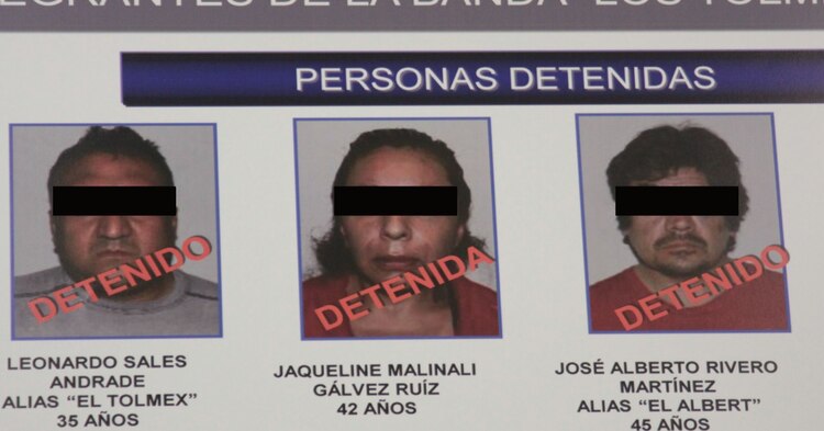 Algunos miembros detenidos de "Los Tolmex" en 2012
