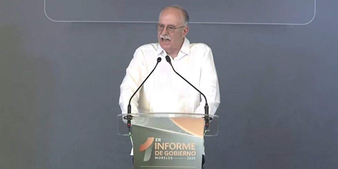 Julio Berdegué, secretario de Agricultura, participó en el Primer Informe de la gobernadora de Morelos, en representación de la presidenta Claudia Sheinbaum.