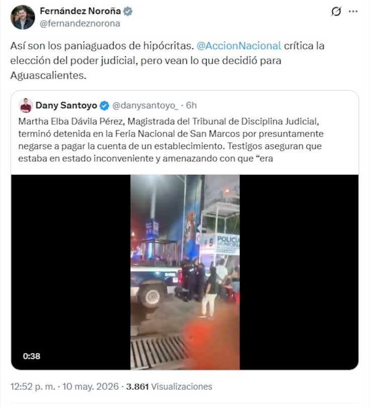 Comentario de Gerardo Fernández Noroña sobre el episodio.