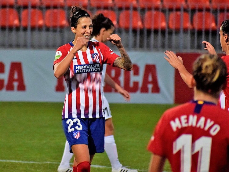 Jenni Hermoso, en un partido con el Atlético de Madrid.