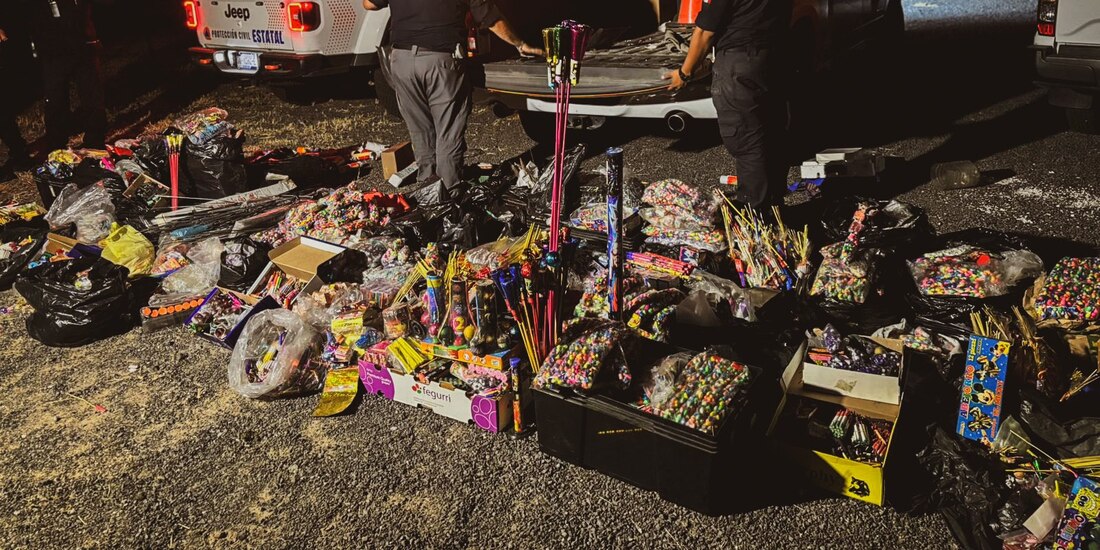 Dos mil kilos de pirotecnia fueron decomisados en Querétaro, el 24 de diciembre.